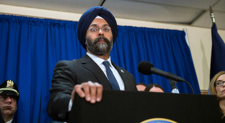 N.J. Attorney General Gurbir Grewal is shown at a press conference on March 18, 2019, at the Camden County Metro Police Department in Camden, N.J. N.J. Attorney General Gurbir Grewal