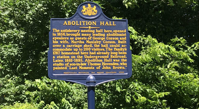 Abolition Hall hosted prominent speakers such as Frederick Douglass and Lucretia Mott. Abolition Hall hosted prominent speakers such as Frederick Douglass and Lucretia Mott.