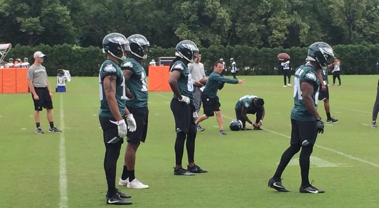Eagles practice at an OTA practice. Eagles practice at an OTA practice.