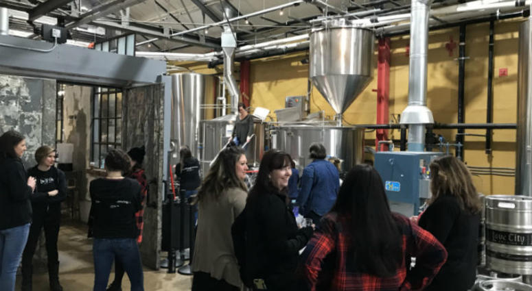 A group of women in pink boots spent their International Women's Day making beer at a brewery in the Callowhill section of Philadelphia in the name of education. A group of women in pink boots spent their International Women's Day making beer at a brewery in the Callowhill section of Philadelphia in the name of education.