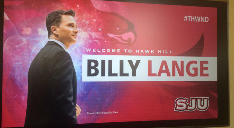 Bill Lange was introduced as the Hawks head coach on Wednesday at Hagan Arena. Bill Lange takes over for Phil Martelli, who was let go after 24 seasons as head coach of St. Joseph's University's basketball team.