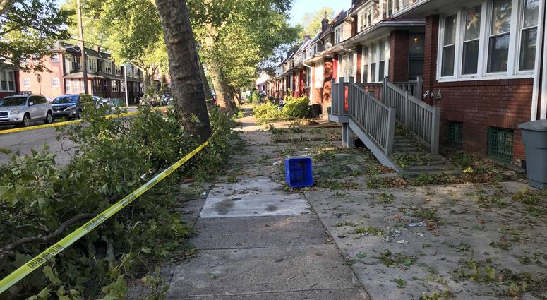 Damage from Wednesday night storms at Saul Street and Cheltenham Ave in Frankford. Damage from Wednesday night storms at Saul Street and Cheltenham Ave in Frankford.