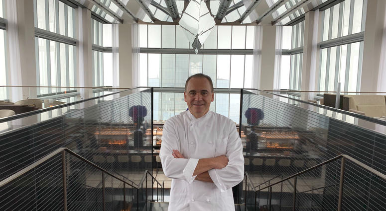 At the new Four Seasons Hotel Philadelphia, which sits atop the Comcast Technology Center, chef Jean-Georges Vongerichten opened his restaurant, Jean-Georges Philadelphia on the 59th floor on the building. Jean-Georges Vongerichten