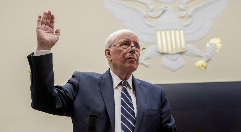 Former White House counsel for the Nixon administration John Dean is sworn in before a House Judiciary Committee hearing on the Mueller Report on Capitol Hill in Washington, Monday, June 10, 2019. Former White House counsel for the Nixon administration John Dean is sworn in before a House Judiciary Committee hearing on the Mueller Report on Capitol Hill in Washington, Monday, June 10, 2019.