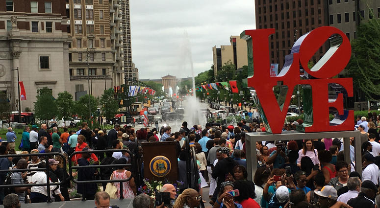 The new LOVE Park is officially open. The new LOVE Park is officially open.