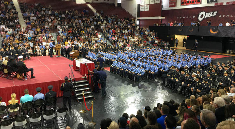The Philadelphia Police Department graduated their largest cadet class in over a decade. Philadelphia Police Department graduates