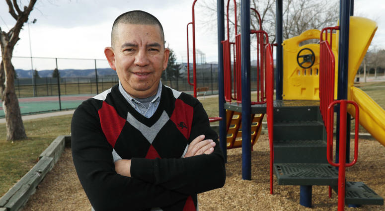 In this, Dec. 15, 2018, file photo, Pedro H. Gonzalez, bi-vocational Denver pastor and board member of Colorado Family Action, poses for a photograph in Clement Park in Littleton, Colo. In this, Dec. 15, 2018, file photo, Pedro H. Gonzalez, bi-vocational Denver pastor and board member of Colorado Family Action, poses for a photograph in Clement Park in Littleton, Colo.