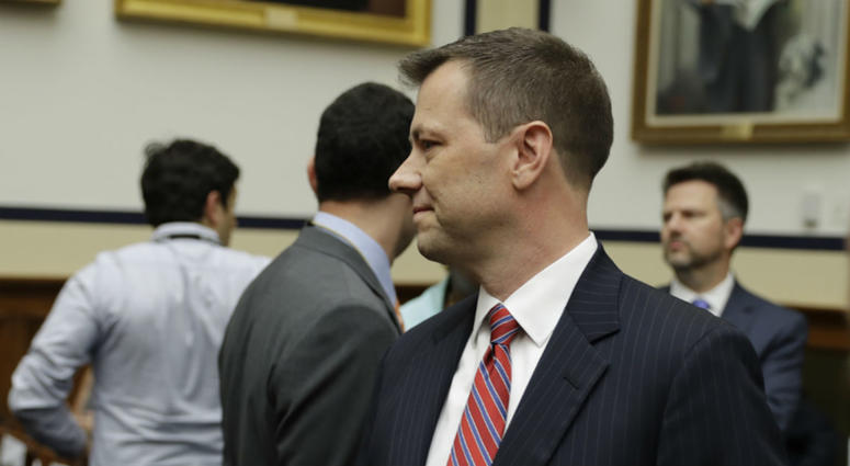 FBI Deputy Assistant Director Peter Strzok, center, arrives to a hearing of the House Committees on the Judiciary and Oversight and Government Reform on "Oversight of FBI and DOJ Actions Surrounding the 2016 Election," on Capitol Hill. FBI Deputy Assistant Director Peter Strzok, center, arrives to a hearing of the House Committees on the Judiciary and Oversight and Government Reform on "Oversight of FBI and DOJ Actions Surrounding the 2016 Election," on Capitol Hill.