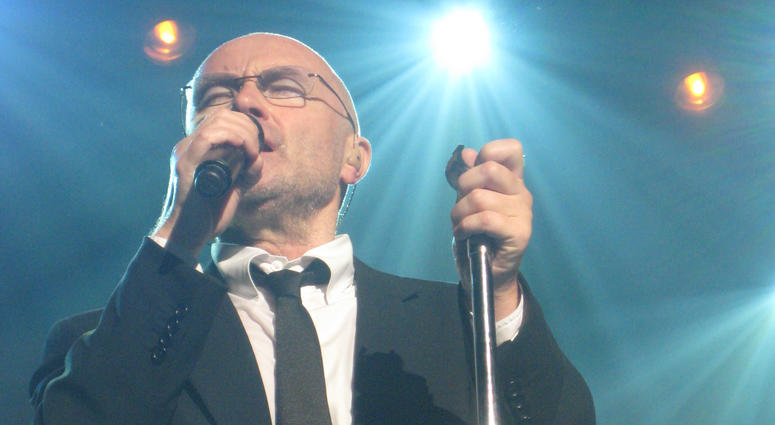 Phil Collins is shown performing on June 24, 2010, at the Roseland Ballroom in New York City. Phil Collins is shown performing in 2010
