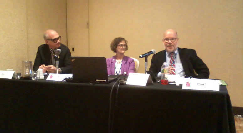 The panel, "You're Not From Around Here, Are You? Changing A Culture of Non-Compliance." From left to right Joe Friday of the Canadian government ethics commission, Amy, Kurland, and Nick Paul, an Ohio ethics officer. The panel, "You're Not From Around Here, Are You? Changing A Culture of Non-Compliance." From left to right Joe Friday of the Canadian government ethics commission, Amy, Kurland, and Nick Paul, an Ohio ethics officer.