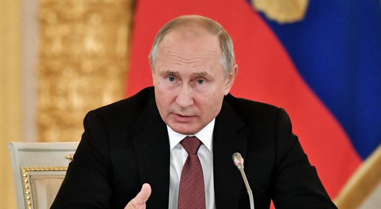 Russian President Vladimir Putin speaks during a meeting in Moscow's Kremlin, Russia, Tuesday, Nov. 27, 2018. Russian President Vladimir Putin speaks during a meeting in Moscow's Kremlin, Russia, Tuesday, Nov. 27, 2018.