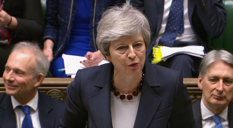 Prime Minister Theresa May speaks during Prime Minister's Questions in the House of Commons, London. Prime Minister Theresa May speaks during Prime Minister's Questions in the House of Commons, London.