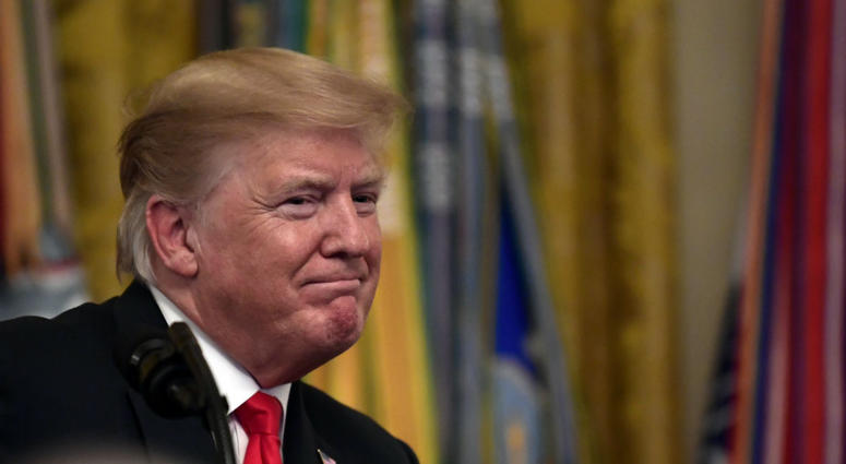President Donald Trump speaks during a Congressional Medal of Honor Society reception in the East Room of the White House in Washington, Wednesday, Sept. 12, 2018. President Donald Trump speaks during a Congressional Medal of Honor Society reception in the East Room of the White House in Washington, Wednesday, Sept. 12, 2018.