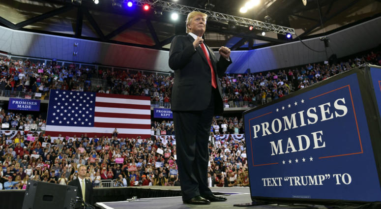 President Donald Trump speaks at a rally at AMSOIL Arena in Duluth, Minn., Wednesday, June 20, 2018. President Donald Trump speaks at a rally at AMSOIL Arena in Duluth, Minn., Wednesday, June 20, 2018.