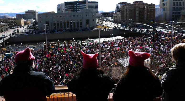 Thousands take part in the Women's March in Reno, Jan. 20, 2018. Thousands take part in the Women's March in Reno.