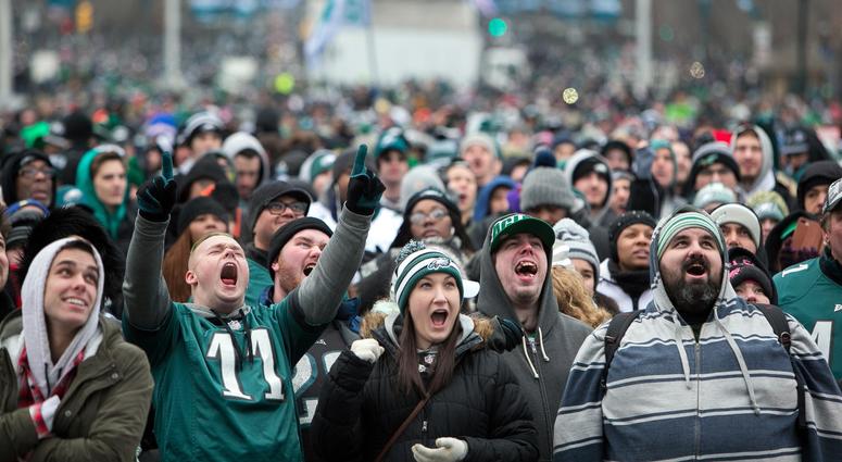 Thousands gather around the Rocky steps of the Philadelphia Museum of Art as the Super Bowl LII Champions Philadelphia Eagles parade down Broad Street ending at the art museum in Philadelphia. Thousands gather around the Rocky steps of the Philadelphia Museum of Art as the Super Bowl LII Champions Philadelphia Eagles parade down Broad Street ending at the art museum in Philadelphia.