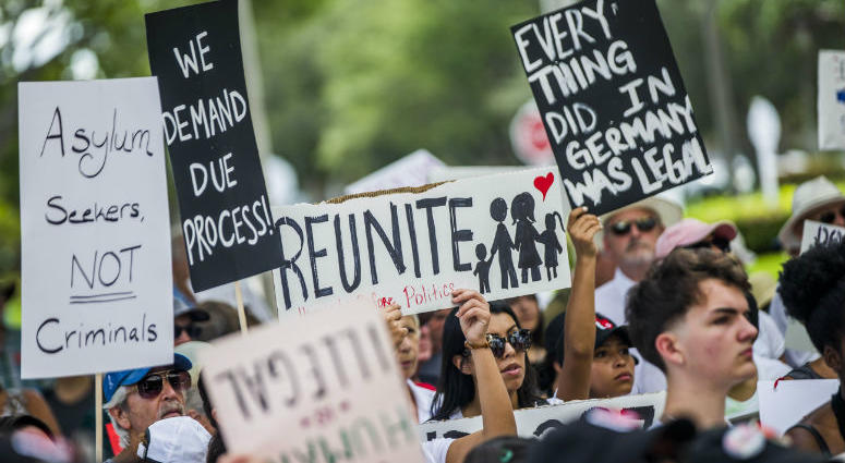 Protesters gather in front of the Collier County Courthouse in Naples to rally against the current immigration policies and to call for the reunification of families that were separated at Mexico's border. Protesters gather in front of the Collier County Courthouse in Naples to rally against the current immigration policies and to call for the reunification of families that were separated at Mexico's border.