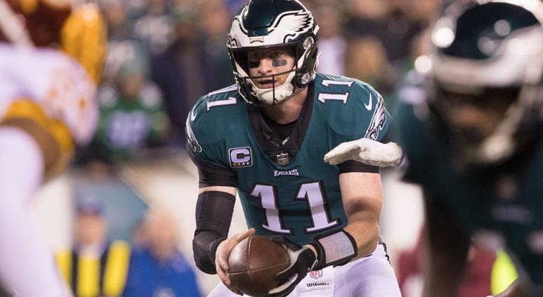 Philadelphia Eagles quarterback Carson Wentz (11) takes a snap against the Washington Redskins during the first quarter at Lincoln Financial Field, Dec. 3, 2018. Philadelphia Eagles quarterback Carson Wentz