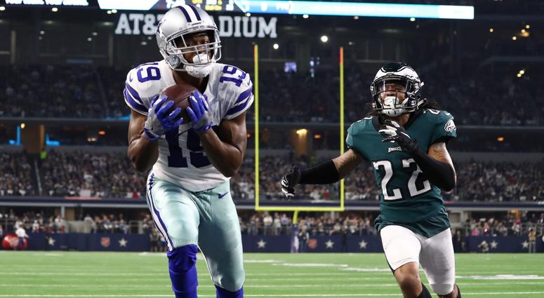 Dallas Cowboys receiver Amari Cooper (19) catches a fourth quarter touchdown pass against Philadelphia Eagles cornerback Sidney Jones (22) at AT&T Stadium, Dec. 9, 2018. Dallas Cowboys receiver Amari Cooper (19) catches a fourth quarter touchdown pass against Philadelphia Eagles cornerback Sidney Jones (22) at AT&T Stadium, Dec. 9, 2018.