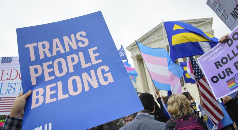 Protestors and supporters gather in front of the U.S. Supreme Court on Oct. 8, 2019 in Washington as the justices hear three challenges from New York, Michigan and Georgia involving workers who claim they were fired because they were gay or transgender. Protestors and supporters gather in front of the U.S. Supreme Court on Oct. 8, 2019 in Washington as the justices hear three challenges from New York, Michigan and Georgia involving workers who claim they were fired because they were gay or transgender.