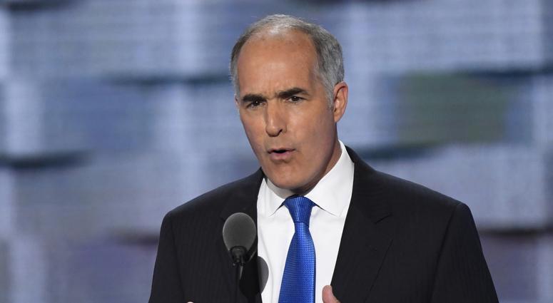Sen. Bob Casey, D-PA, speaks during the 2016 Democratic National Convention at Wells Fargo Arena. Bob Casey