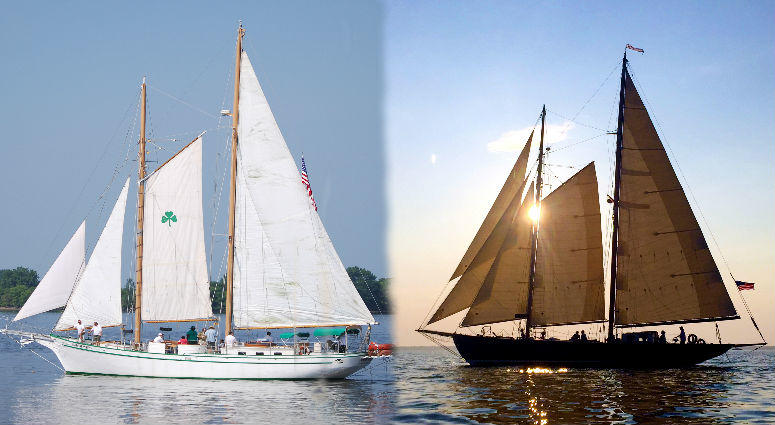 "North Wind" (L) and "When and If" (R) are two of the smaller vessels to sail away on. North Wind / When and If