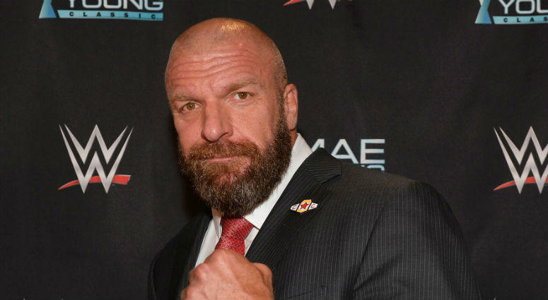 WWE Executive Vice President of Talent, Live Events and Creative Paul 'Triple H' Levesque appears on the red carpet of the WWE Mae Young Classicin Las Vegas, Nevada. WWE Trilpe H