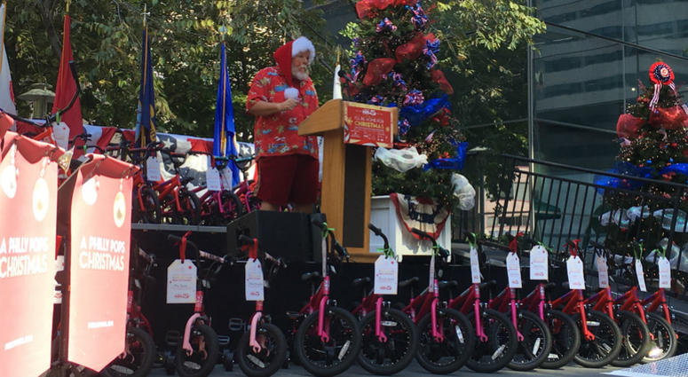 Comcast and the Philly Pops teamed up to give 205 bikes away for Christmas in July. Comcast and the Philly Pops teamed up to give 205 bikes away for Christmas in July.