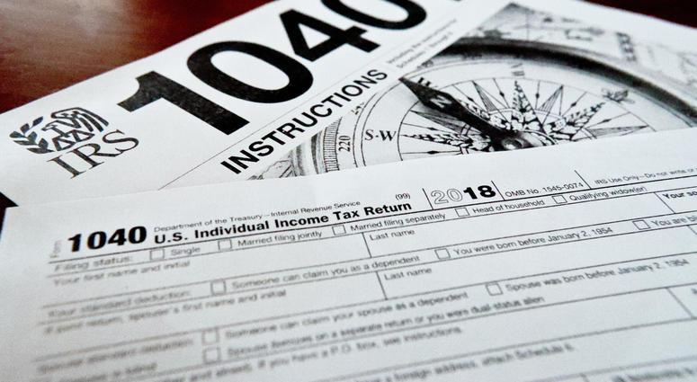 FILE- This Feb. 13, 2019, file photo shows multiple forms printed from the Internal Revenue Service web page that are used for 2018 U.S. federal tax returns in Zelienople, Pa. If you don’t think you will be able to complete and file your taxes on time, re FILE- This Feb. 13, 2019, file photo shows multiple forms printed from the Internal Revenue Service web page that are used for 2018 U.S. federal tax returns in Zelienople, Pa. If you don’t think you will be able to complete and file your taxes on time, re