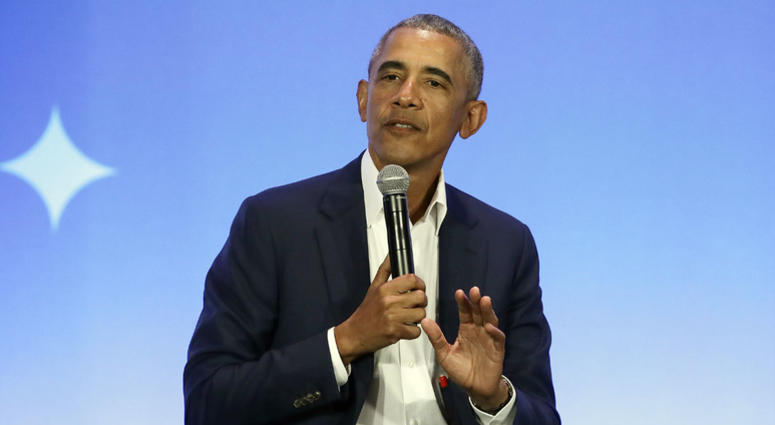 This Feb. 19, 2019, file photo shows former President Barack Obama speaking at the My Brother's Keeper Alliance Summit in Oakland, Calif. This Feb. 19, 2019, file photo shows former President Barack Obama speaking at the My Brother's Keeper Alliance Summit in Oakland, Calif.