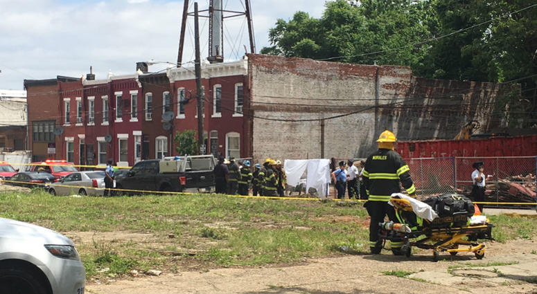 A row home collapsed on N. Bailey Street in Brewerytown while a contractor was inside demolishing the building. A row home collapsed on N. Bailey Street in Brewerytown while a contractor was inside demolishing the building.