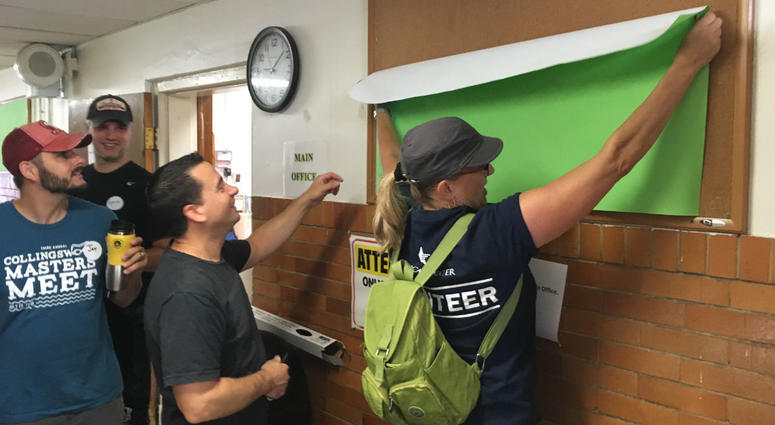 Crews spruce up Camden schools. Crews spruce up Camden schools.