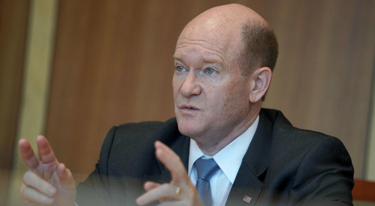 U.S. Senator Chris Coons addresses questions during a delawareonline.com Facebook live about the Kavanaugh hearings U.S. Senator Chris Coons