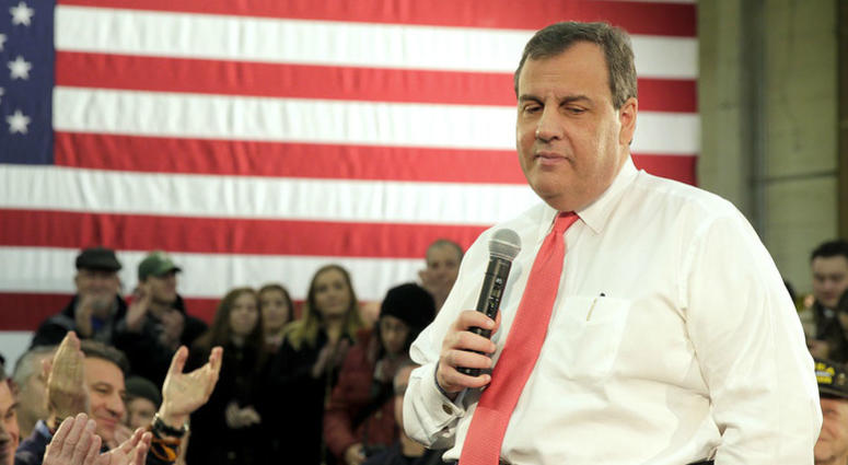 Chris Christie pauses during a Town Hall meeting at Gilchrist Metal Company during his 2016 presidential campaign. Chris Christie pauses during a Town Hall meeting at Gilchrist Metal Company during his 2016 presidential campaign.