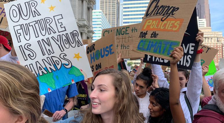 Thousands of Philadelphia and Philadelphia-area students skipped school Friday to gather at City Hall in solidarity with a global Climate Strike of young people all around the world. Thousands of Philadelphia and Philadelphia-area students skipped school Friday to gather at City Hall in solidarity with a global Climate Strike of young people all around the world.