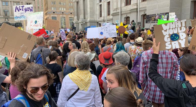 Thousands of Philadelphia and Philadelphia-area students skipped school Friday to gather at City Hall in solidarity with a global Climate Strike of young people all around the world. Thousands of Philadelphia and Philadelphia-area students skipped school Friday to gather at City Hall in solidarity with a global Climate Strike of young people all around the world.