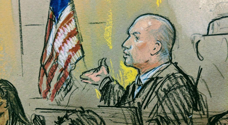 Judge Timothy J. Kelly heard nearly two hours of oral arguments about CNN's request for a temporary restraining order and preliminary injunction on Wednesday. Sketch of Judge Timothy J. Kelly