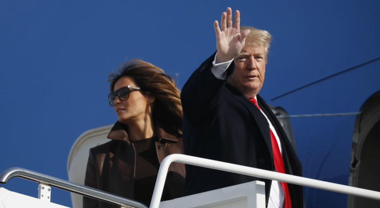 President Donald Trump and first lady Melania Trump board Air Force One, Thursday, Nov. 29, 2018 at Andrews Air Force Base, Md. Trump is traveling to Argentina to attend the G20 summit. President Donald Trump and first lady Melania Trump board Air Force One, Thursday, Nov. 29, 2018 at Andrews Air Force Base, Md. Trump is traveling to Argentina to attend the G20 summit.