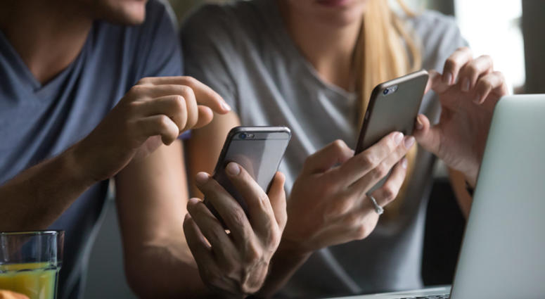 People on phones. People on phones.