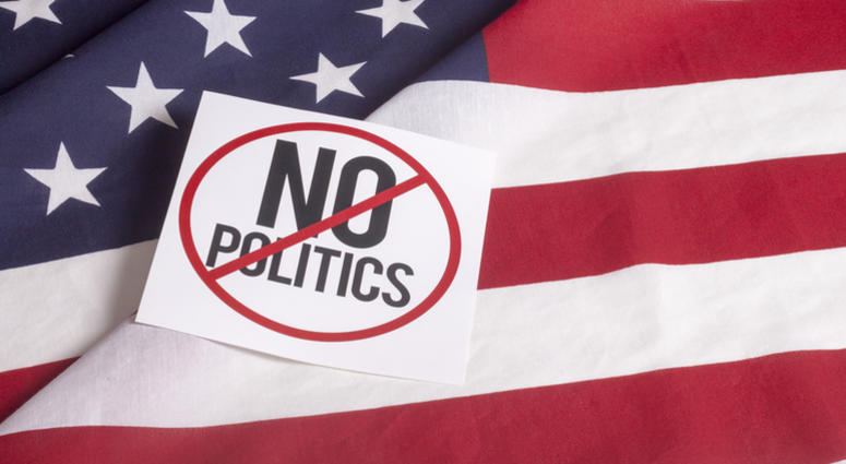 A private employer can fire a worker for spewing political beliefs at the office. No Politics