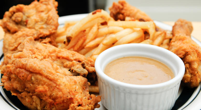 Deep fried chicken with french fries Fried Chicken