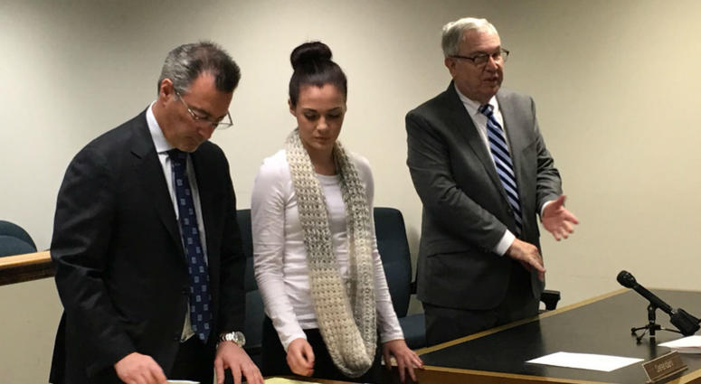Emily Weinman is shown with her defense lawyers Stephen Sheffler and Stephen Dicht. Emily Weinman is shown with her defense lawyers Stephen Sheffler and Stephen Dicht.