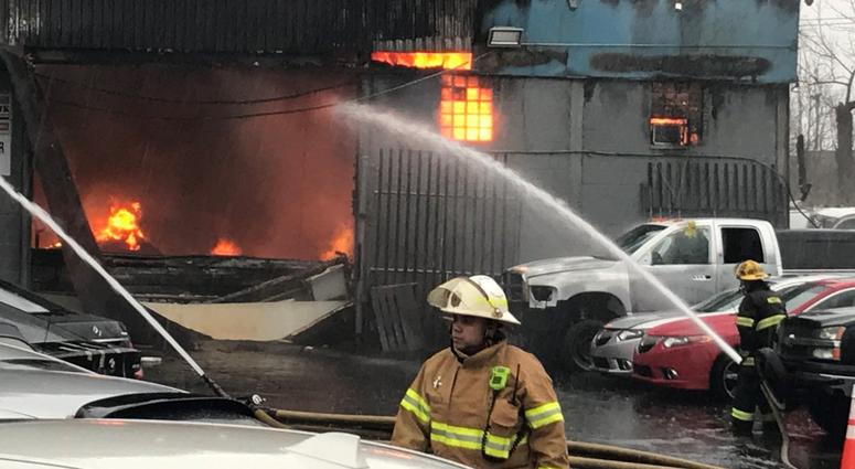 Fire crews are on the scene of a three-alarm fire that broke out around 9 a.m. Friday morning in Northeast Philadelphia. Fire crews are on the scene of a three-alarm fire that broke out around 9 a.m. Friday morning in Northeast Philadelphia.