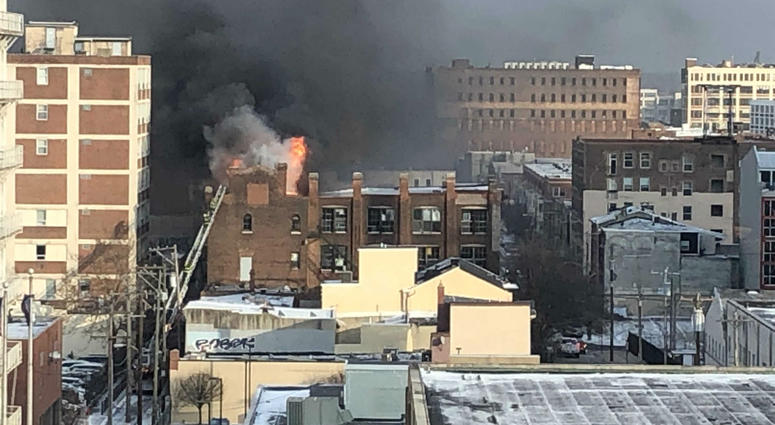 Fire at 13th and Hamilton streets in Philadelphia. Fire at 13th and Hamilton streets in Philadelphia.
