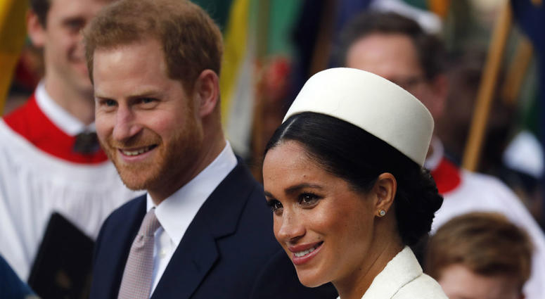 In this Monday, March 11, 2019 file photo, Britain's Prince Harry and Meghan, the Duchess of Sussex leave after the Commonwealth Service at Westminster Abbey in London. In this Monday, March 11, 2019 file photo, Britain's Prince Harry and Meghan, the Duchess of Sussex leave after the Commonwealth Service at Westminster Abbey in London.