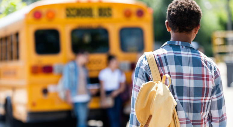 high school student with back pack high school student with back pack