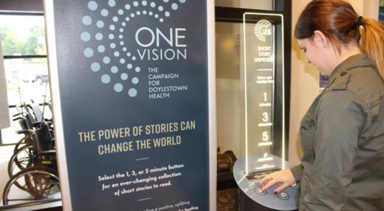 Doylestown Hospital offers free short stories from a dispenser. Doylestown Hospital offers free short stories from a dispenser.