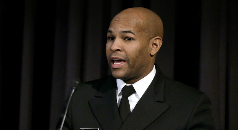 United States Surgeon General Jerome Adams addresses an audience during a national summit focused on police efforts to address the opioid epidemic at Harvard Medical School in Boston. United States Surgeon General Jerome Adams addresses an audience during a national summit focused on police efforts to address the opioid epidemic at Harvard Medical School in Boston.