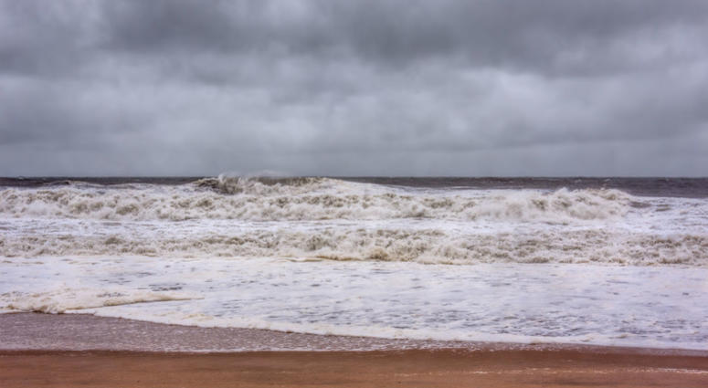 Hurricane Sandy approaches the New Jersey shore. Jersey shore