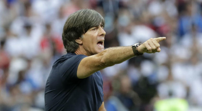 Germany head coach Joachim Loew shouts during the group F match between South Korea and Germany, at the 2018 soccer World Cup in the Kazan Arena in Kazan, Russia, Wednesday, June 27, 2018. Germany head coach Joachim Loew shouts during the group F match between South Korea and Germany, at the 2018 soccer World Cup in the Kazan Arena in Kazan, Russia, Wednesday, June 27, 2018.